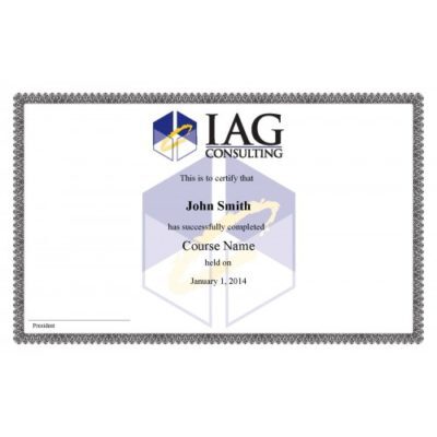 IAG Certificate SAMPLE